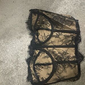 SHEIN black and tan bustier size medium